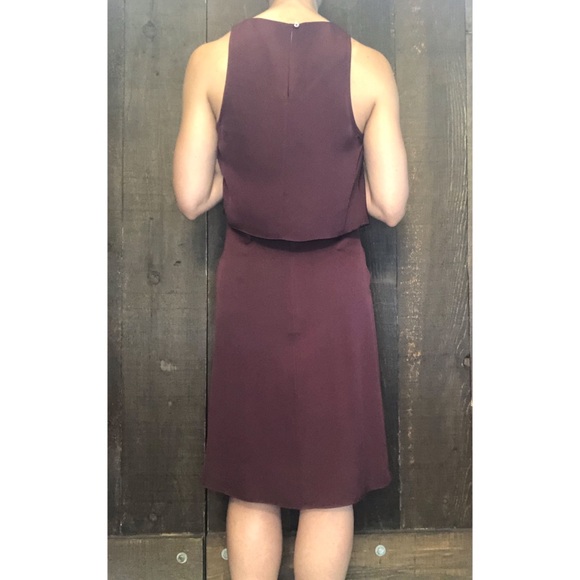 Theory 100% Silk Burgundy Dress with Pockets 0 - Picture 6 of 11